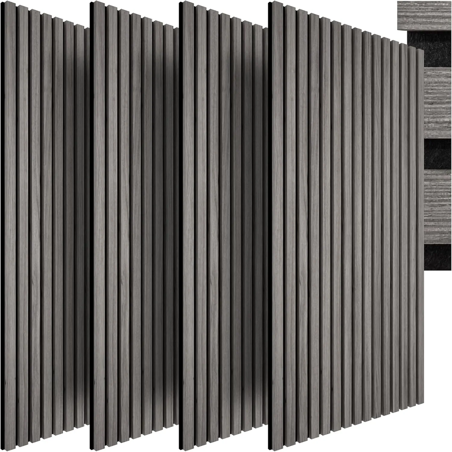 tectake® 3D Akustikpaneele 120 x 60 x 2,1 cm, Holz Optik Paneele, Wandpaneele in Holzoptik als Schallabsorber, Panels f…
