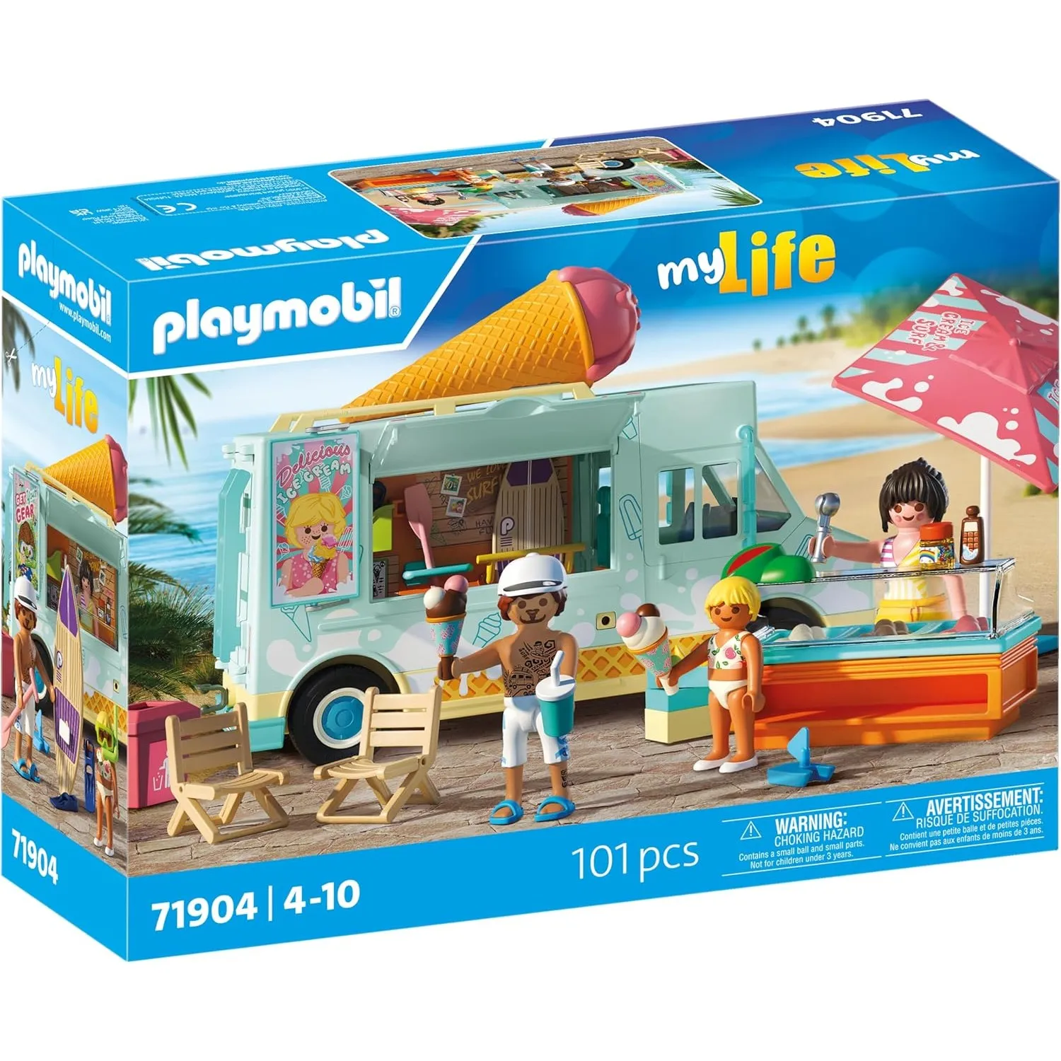 PLAYMOBIL | Vacation on The Beach | Ice Cream Truck mit Surfshop | Spielzeug ab 4 Jahren | Geschenk für Kinder | Förder…
