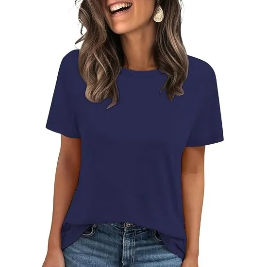 Cuptacc Tshirt Damen Sommer Basic Shirt Rundhals Kurzarm Casual Top | Bluse, Oberteile, Kurze Ärmel, Zeitlos, Elegant, …