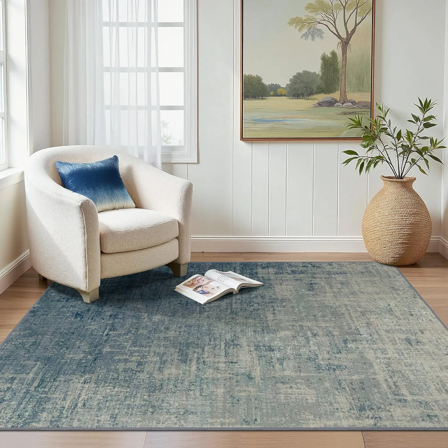 BEIMO Waschbarer Teppich Wohnzimmer, Abstrakt Design Teppich Schlafzimmer Kurzflor, Groß Teppiche rutschfest Weiche für…