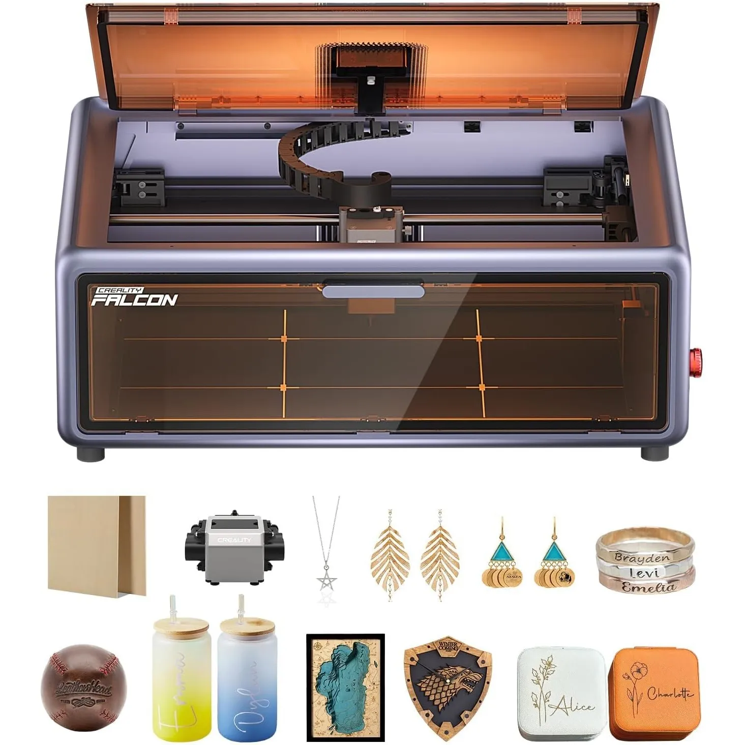 Creality Falcon A1 10W Lasergravierer, 80W Starke Leistung, Vollständig Geschlossen, 600 mm/s, Automatische HD-Kamerapo…