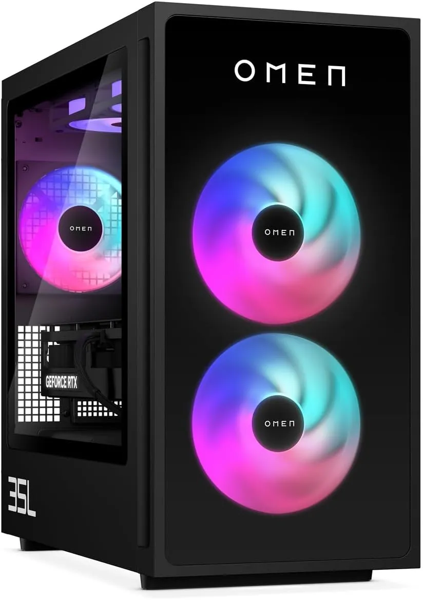 HP Omen GT16-0274ng 35L Gaming Desktop PC, AMD Ryzen 7 8700F, 32 GB DDR5-SDRAM, 1 TB SSD, NVIDIA GeForce RTX 5070, Towe…