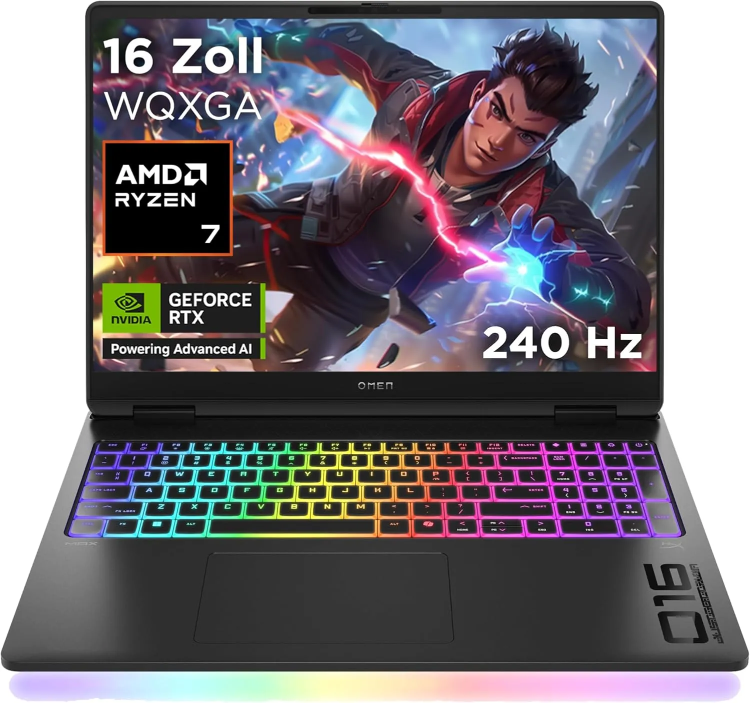 Omen MAX Gaming Laptop, 16 Zoll WQXGA Display 240Hz, AMD Ryzen AI 7 350 (8C) 50 NPU Tops - bis zu 5.0 GHz, NVIDIA GeFor…