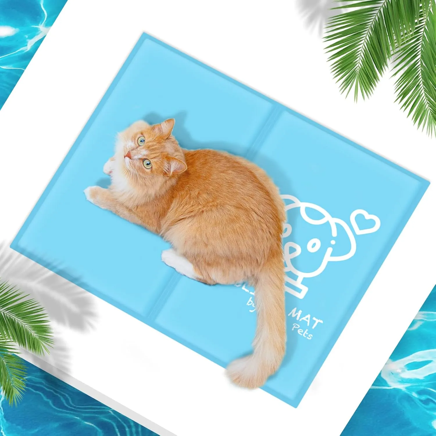Pawtasy Cooling Mat Cat Dogs Cooling Blanket Summer Cooling Pad with Non-Toxic Gel for Small Pets Dog Cooling Mat Self-…