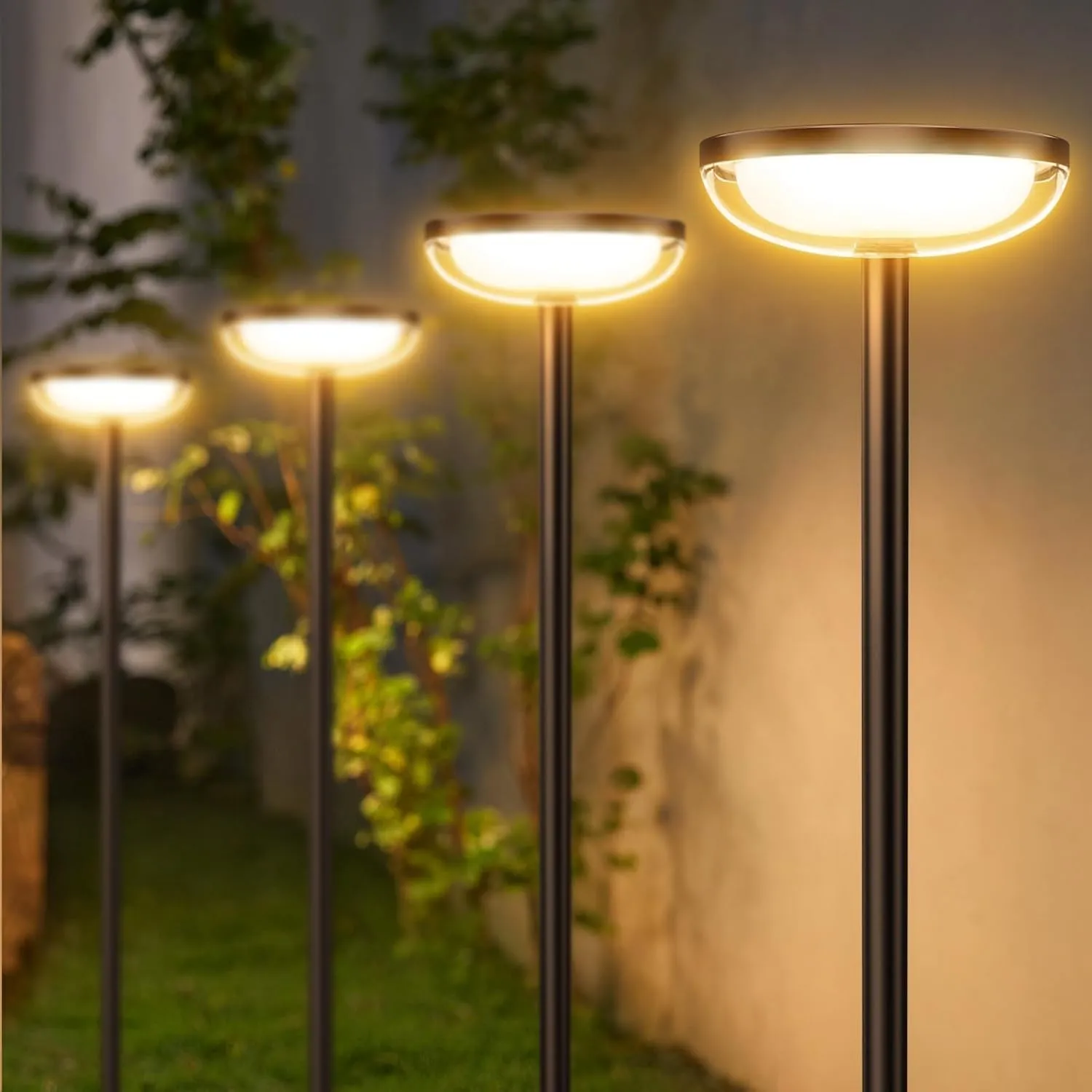 GEARLITE Solarlampen für Außen Garten 4 Stück, 3500K Natürlich-weiß Solarleuchten für Außen mit 1000 mAh Batterie, 40 L…