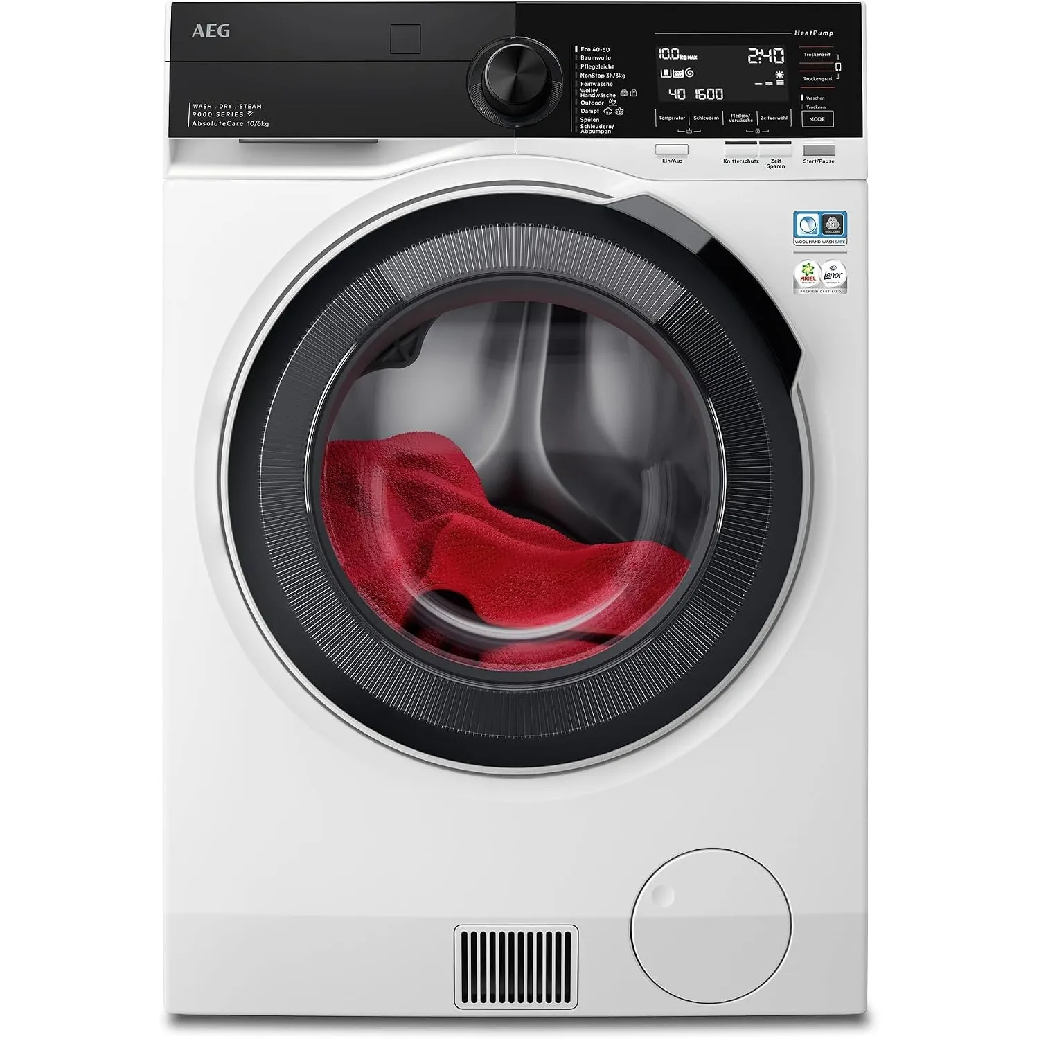 AEG WiFi Waschtrockner mit Wärmepumpe, 10 kg Waschen, 6 kg Trocknen, EEK B/A, Serie 9000 AbsoluteCare - Schonend Trockn…