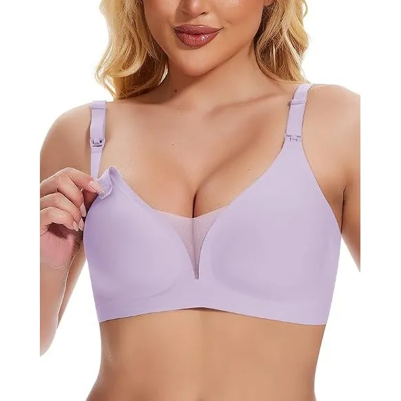 Jiuday Still BH ohne Bügel Große Brüste Damen Schwangerschafts- & Still-BHS Bequemer Gepolstert Spitze Seamless Nursing…