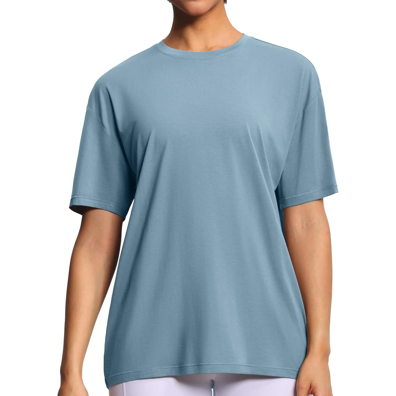 THE GYM PEOPLE Damen Oversize Baumwolle T-Shirt Kurzarm Basic Sport Shirts