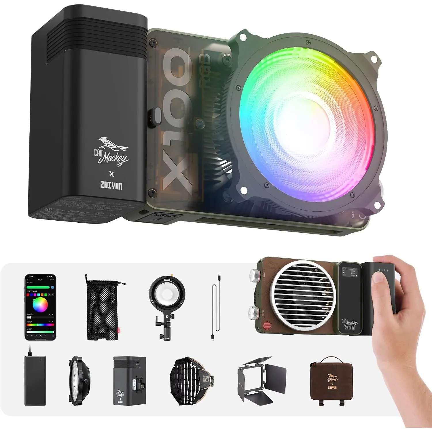 ZHIYUN MOLUS X100 RGB PRO [Official] 100W RGB Videolicht, LED Studiolicht