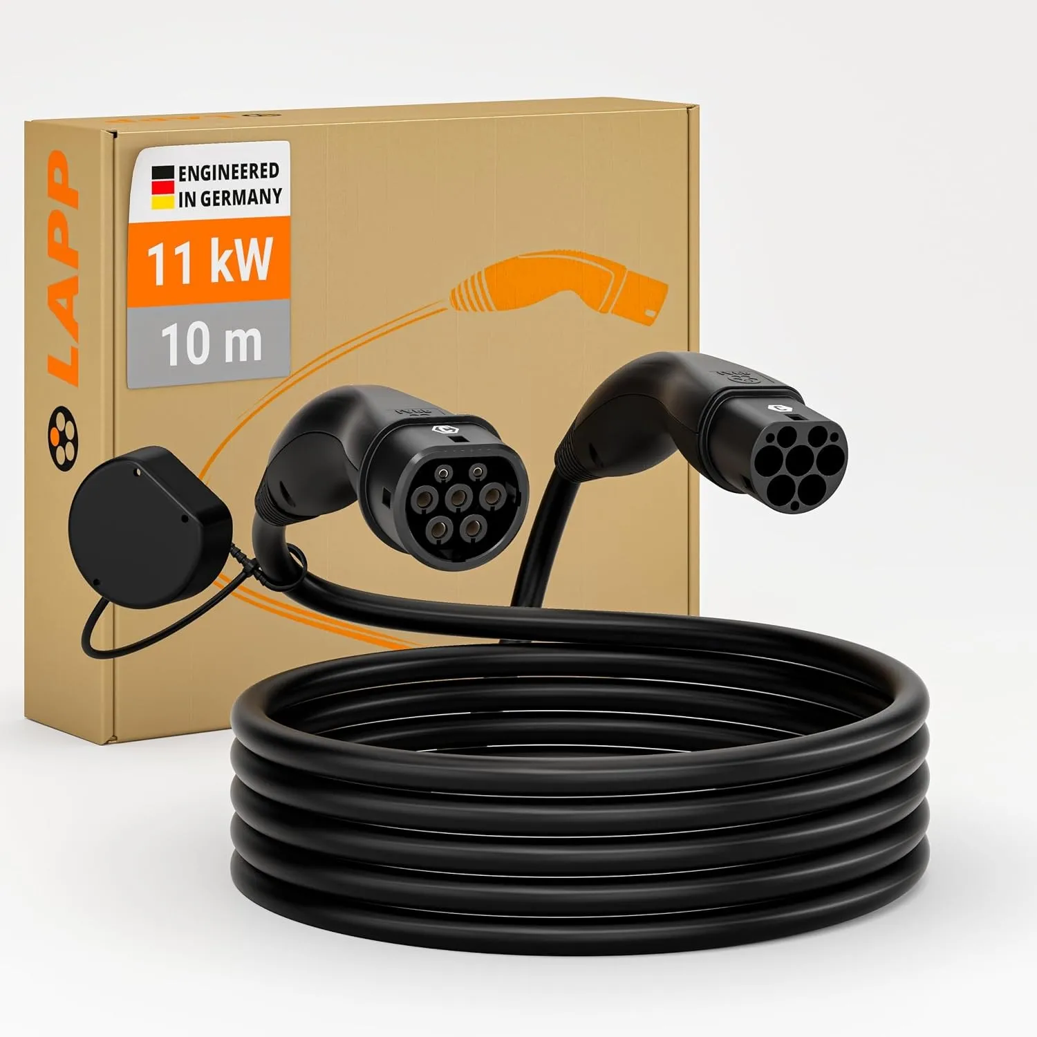 LAPP Mobility 11KW Ladekabel für Elektroauto, 10 m, Typ 2, IP55, wasserdicht, 11 kW, 20 A, Ladekabel Typ 2 Modus 3, Sch…
