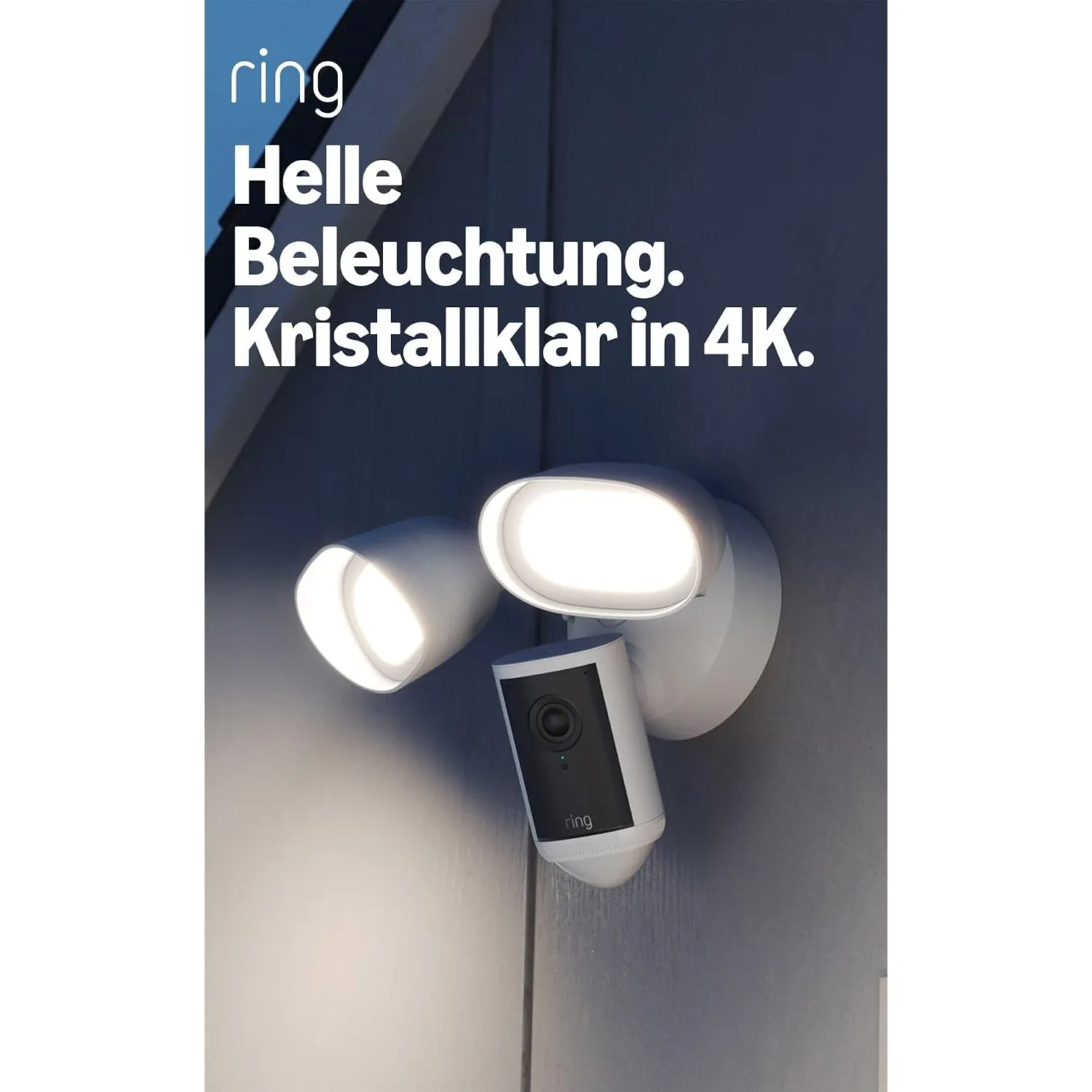 Ring Floodlight Camera 4K Pro, Flutlichtkamera (neueste Generation), Außenkamera, Retinal 4K, optimierter 10x-Zoom, 200…