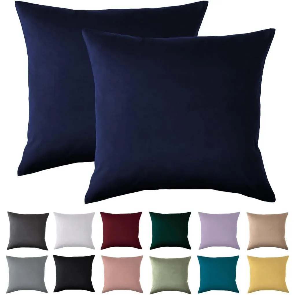 Kissenbezug 40x40 2er Set - Kopfkissenbezug 40 x 40 cm Blau Für Kissen 100% Mikrofaser Kissenhülle Bügelfrei & Knitterf…