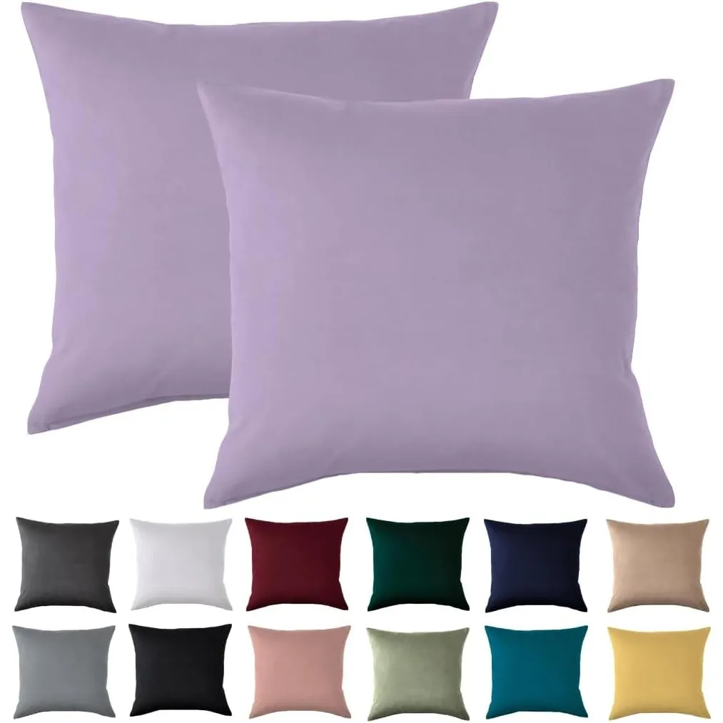 Kissenbezug 40x40 2er Set - Kopfkissenbezug 40 x 40 cm Lavendel Für Kissen 100% Mikrofaser Kissenhülle Bügelfrei & Knit…