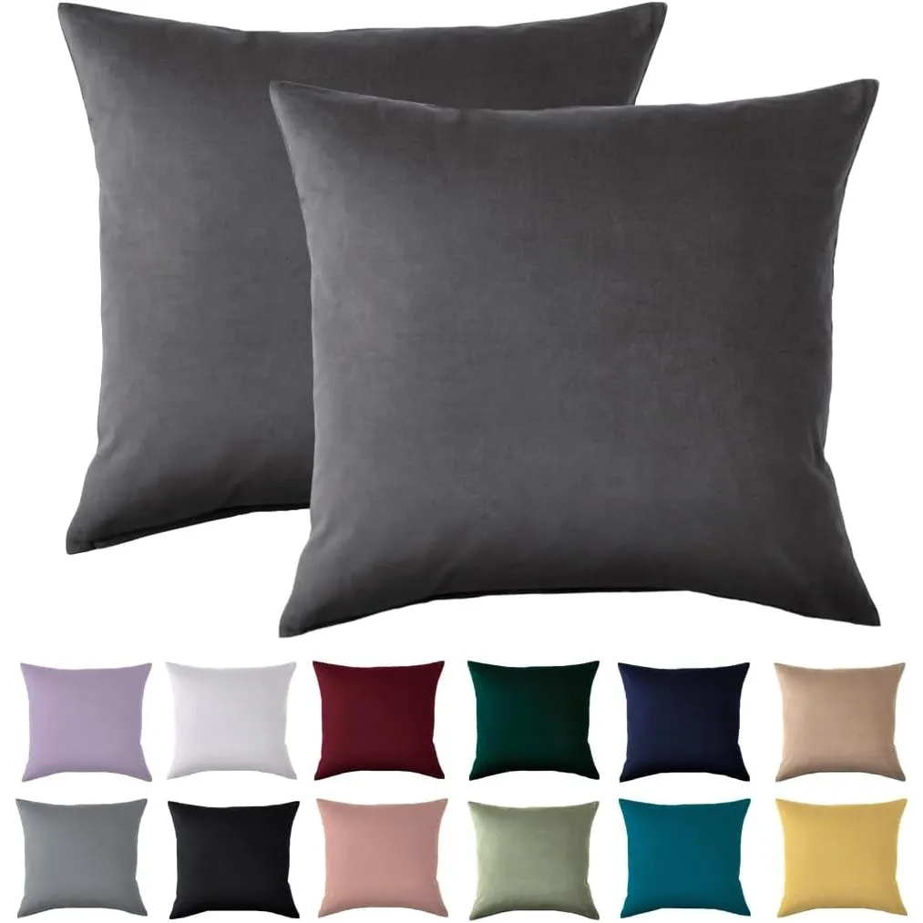 Beqnat Kissenbezug 40x40 2er Set, Anthrazit, 100% Mikrofaser