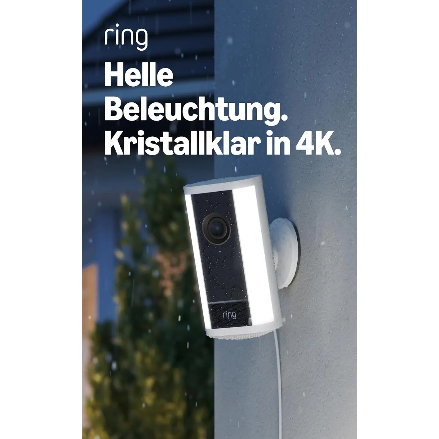 Ring Spotlight Kamera Pro (Spotlight Cam Pro, neueste Generation) mit Netzteil, Außenkamera, Retinal 4K, optimierter 10…