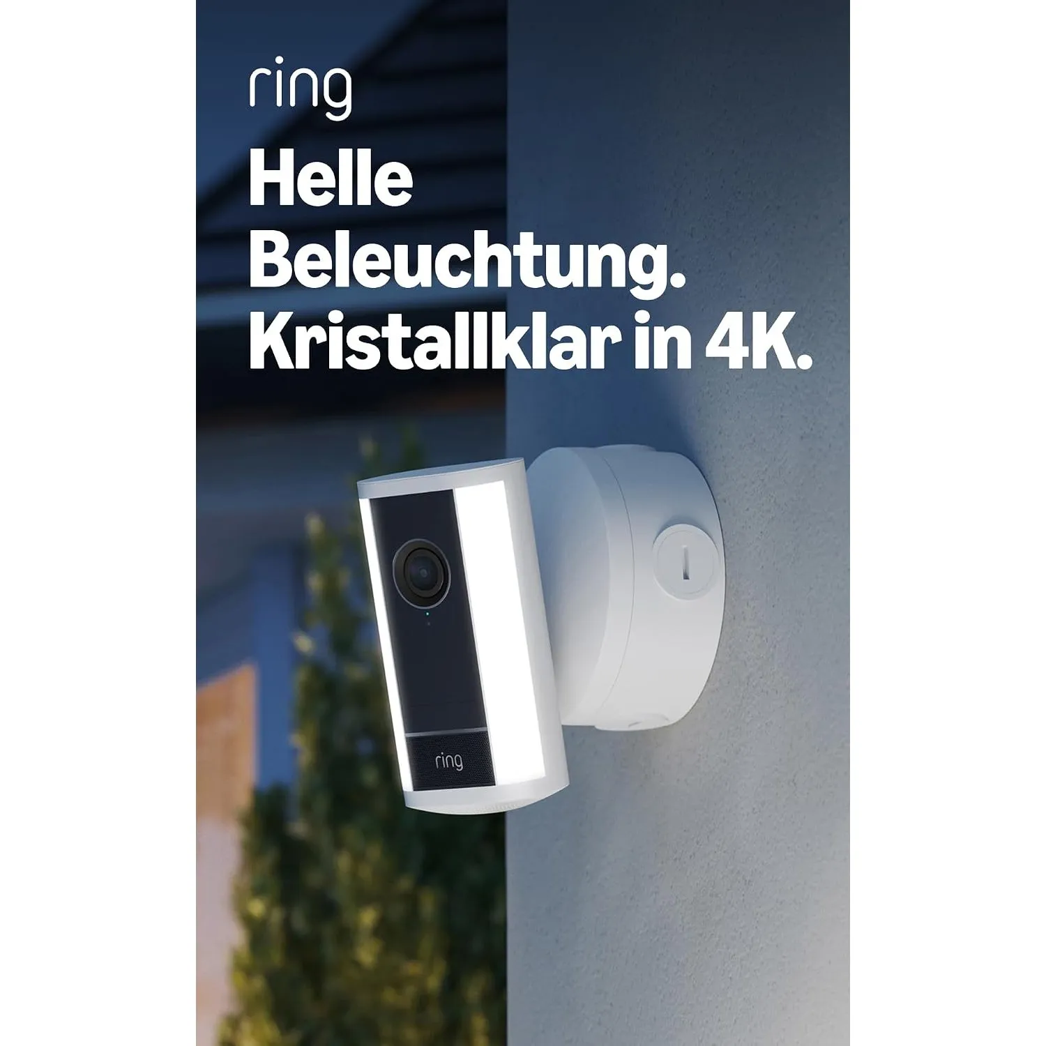 Ring Spotlight Camera 4K Pro, Spotlight Kamera (neueste Generation), Power-over-Ethernet, Außenkamera, Retinal 4K, 10x-…