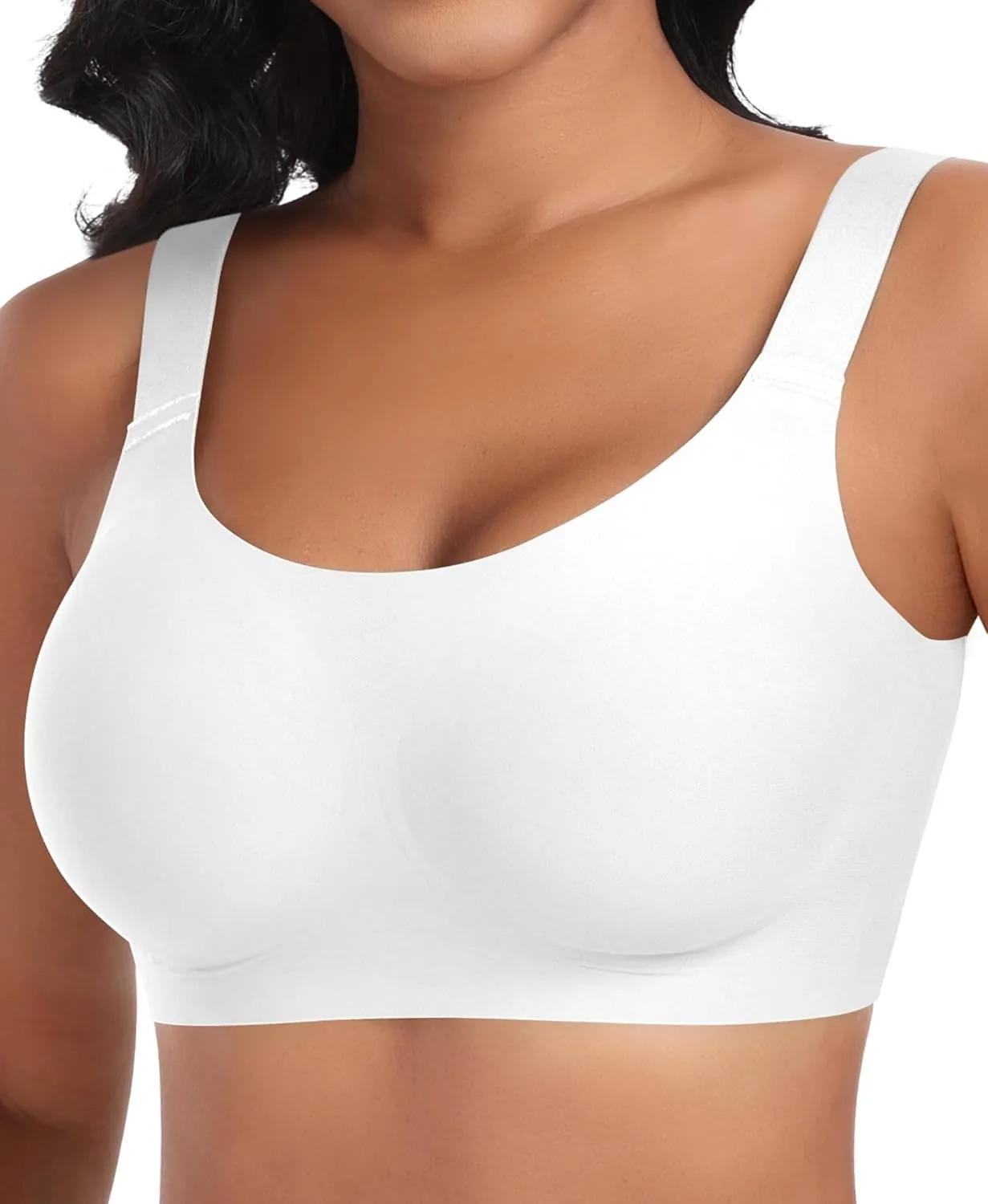 Nahtloser BH Damen Ohne Bügel Glatt Komfort Vollschalen Gepolstert Bustier Weicher BH Bequemer T-Shirt Soft BH Bra Bral…