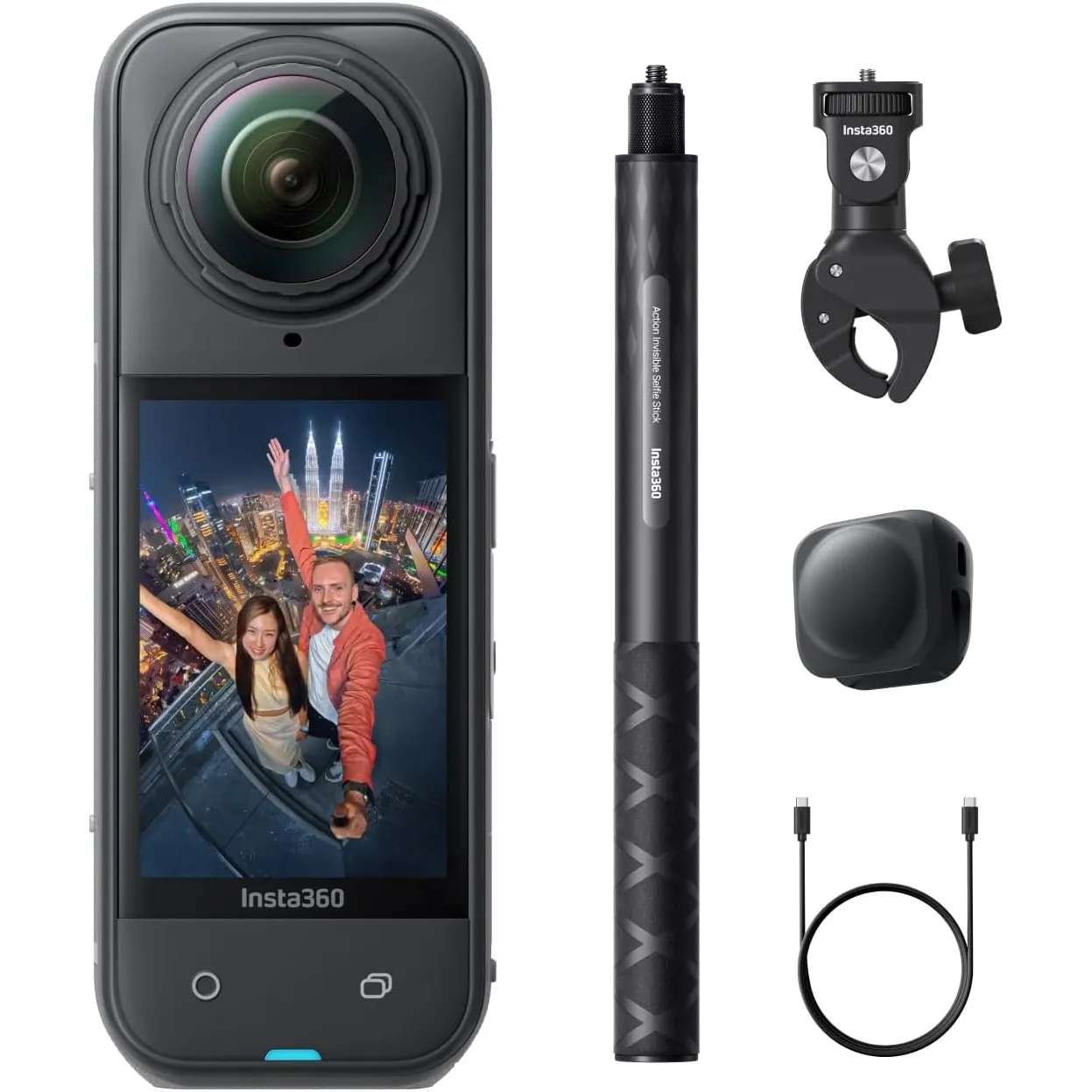 Insta360 X5 Motorrad-Bundle - wasserdichte 8K 360°-Kamera, robuste austauschbare Linsen, 3 h Akku, klarer Sound, Stabil…