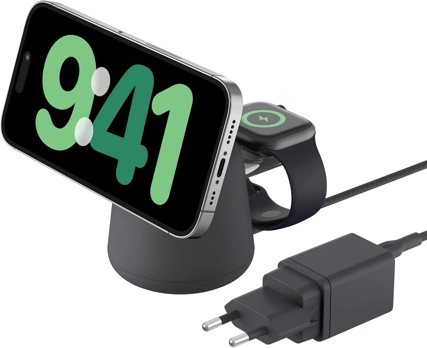 Belkin BoostCharge Pro Kabellose 2-in-1-Ladestation mit Qi2, 15W, MagSafe-Kompatibles Ladegerät für iPhone 17, Air, Pix…