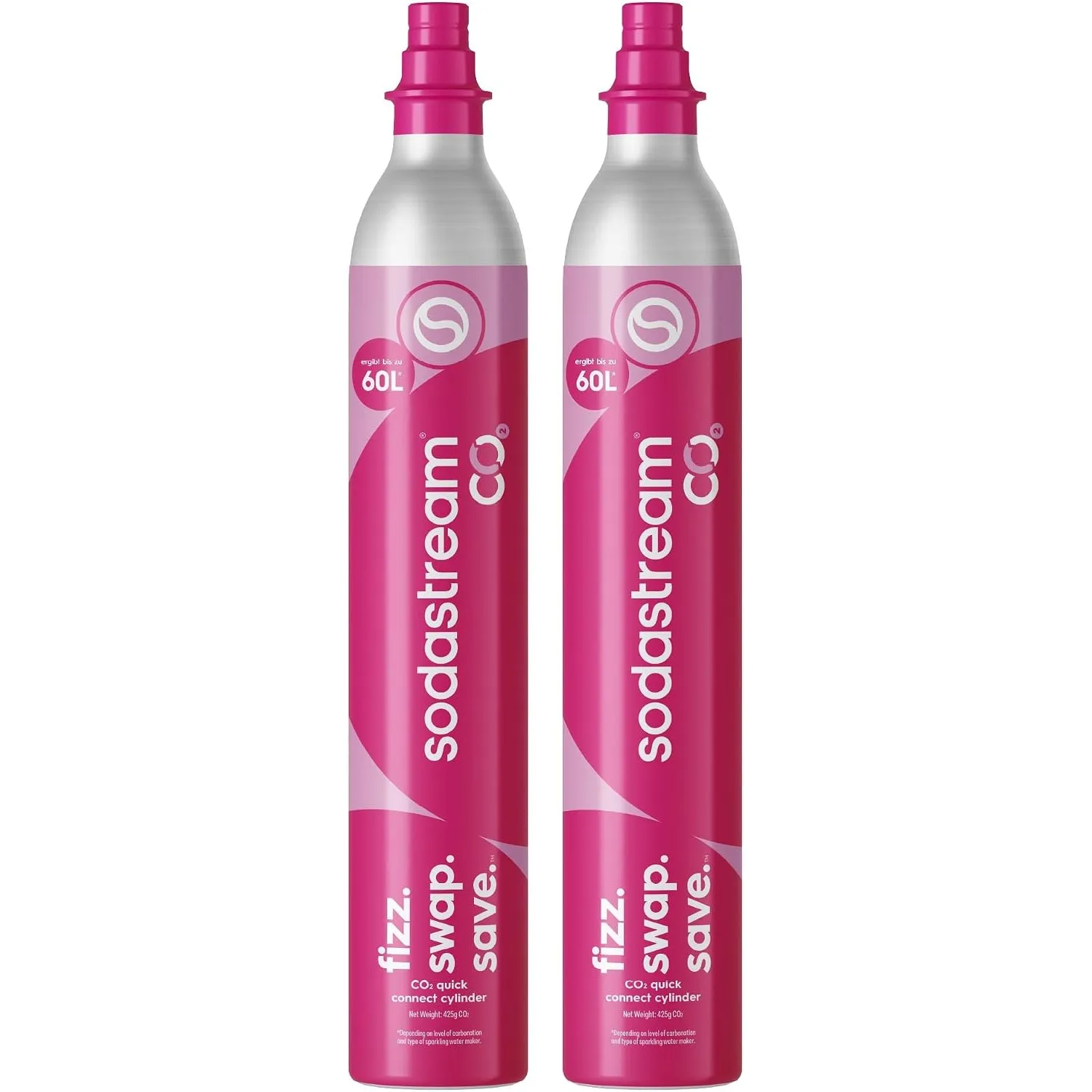 SodaStream Quick Connect CO2-Zylinder, 2er-Pack Reservezylinder