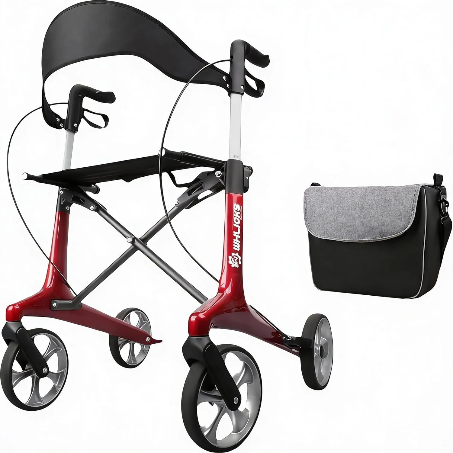Carbon Rollator Faltbar und Leicht mit Sitz, Rollatoren Leichtgewicht Ultraleicht 5.9 kg, Indoor & Outdoor Gehhilfe für…