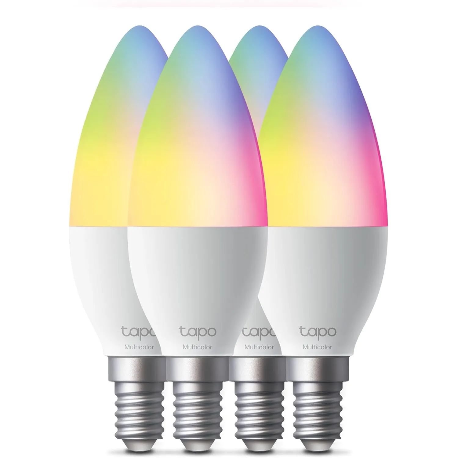 Tapo L430C(4-pack) Smarte WLAN Glühbirne E14, 470 Lumen, 16 Mio. Farben, dimmbar, Zeitplan & Timer, Energieüberwachung,…