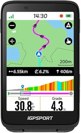 iGPSPORT BiNavi Fahrradcomputer Kabellos, 3,5'' Touch Screen Musiksteuerung Gruppenfahrten Bluetooth ANT+ GPS Fahrrad N…