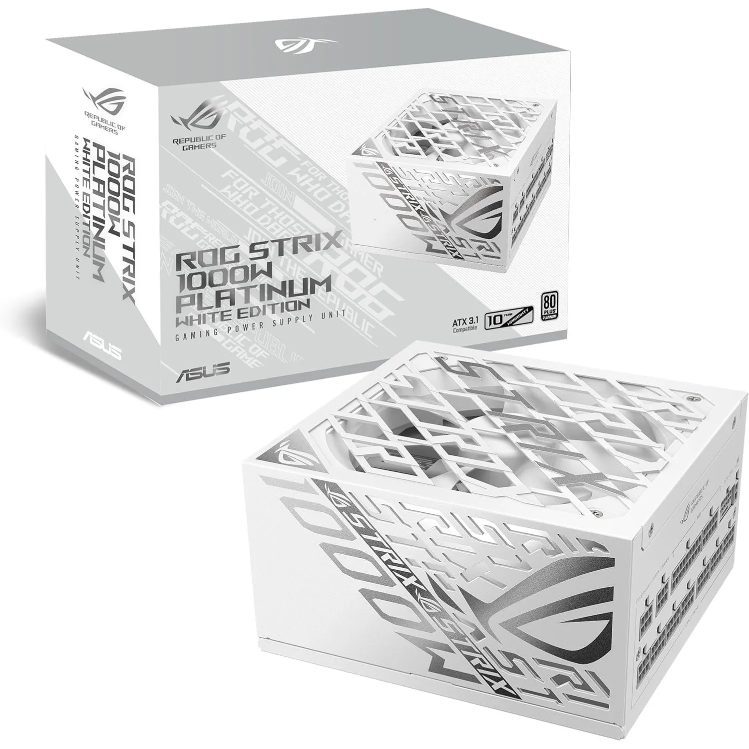ASUS ROG Strix 1000W Platinum White Gaming Netzteil (Vollmodulares ATX Netzteil, GPU-FIRST, 80 PLUS Platin, Cybenetics …