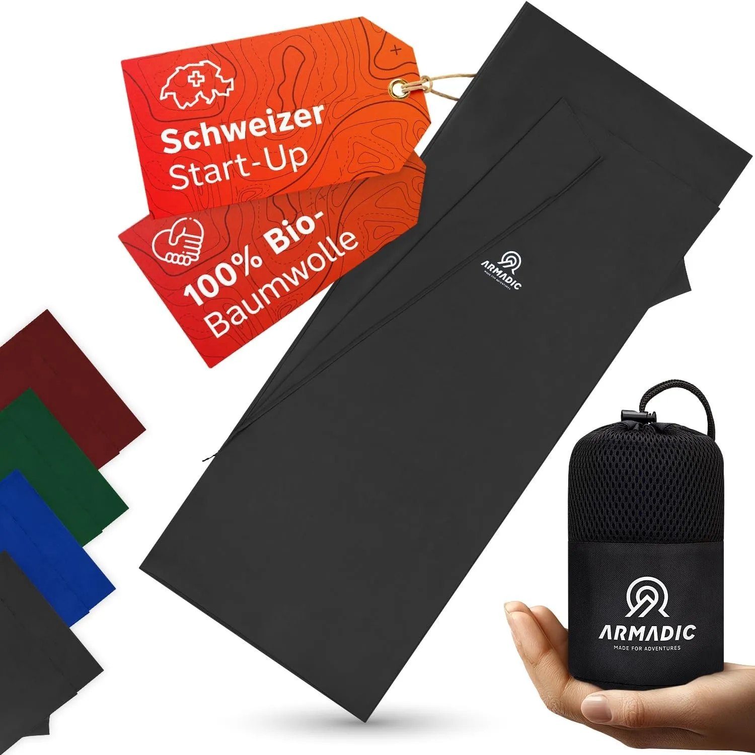 Hüttenschlafsack aus Mikrofaser oder Bio-Baumwolle (nur 230g/370g)