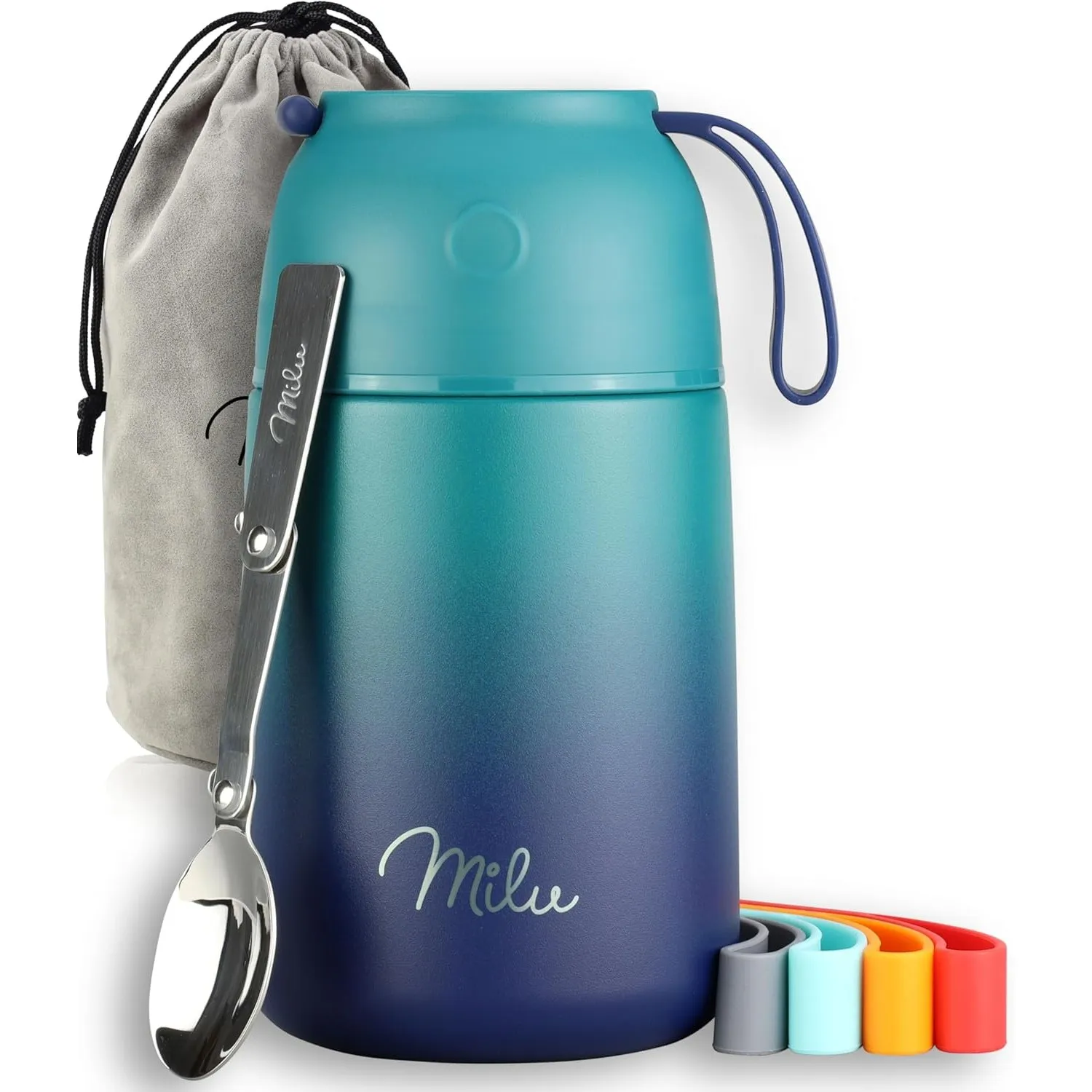 Milu® Thermobehälter für Essen 650ml, Edelstahl, Thermo Lunchbox, Suppenbehälter to go, Thermobox, Thermodose zum Warmh…