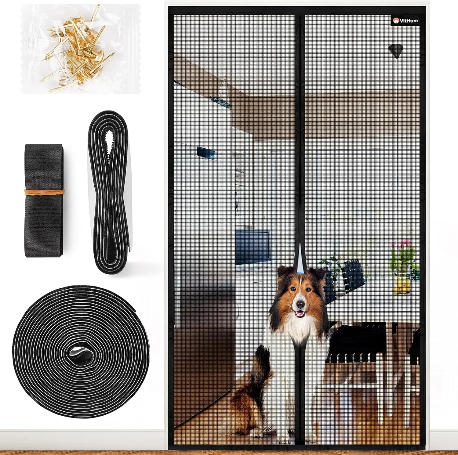 Flame Retardant Fly Screen Balcony Door Magnetic Fibreglass Material 75 x 210 cm Stronger Magnets Fly Screen Door, Fly …