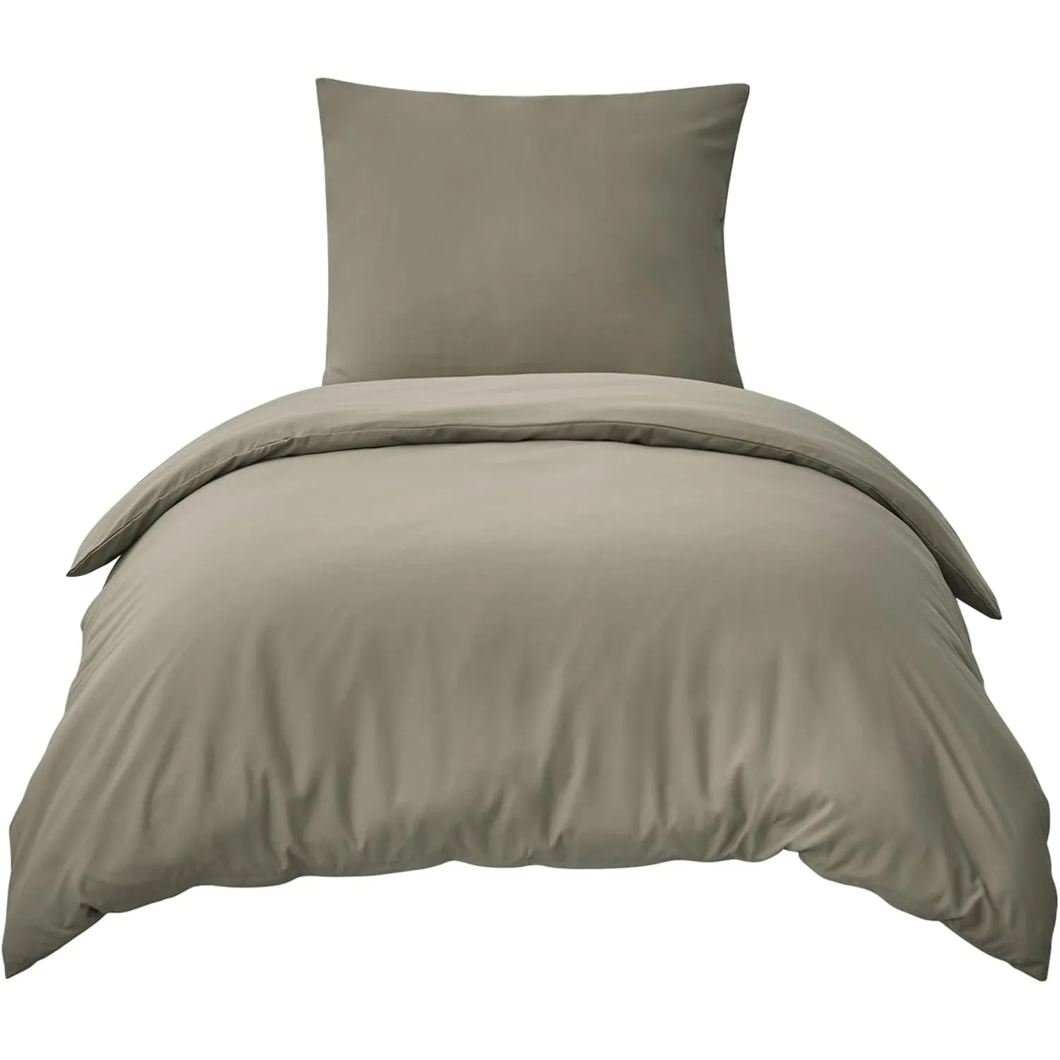 RUIKASI Bettwäsche Taupe 155x220 2teilig - Polyester Mikrofaser Bettwäsche-Sets Oeko-TEX, Bettbezüge 155 x 220cm + Kiss…