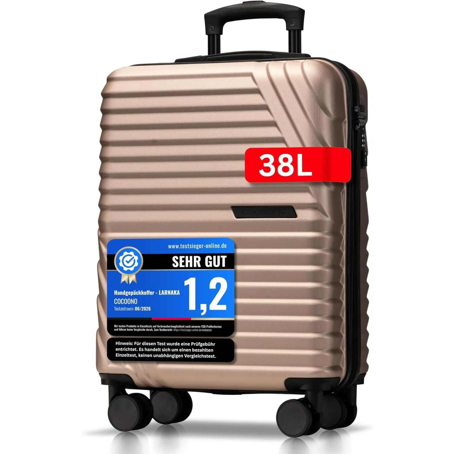 Cocoono Premium Handgepäck Koffer 55x40x20cm - passend für Ryanair, Lufthansa, Eurowings und co. I 38L Handgepäck Koffe…
