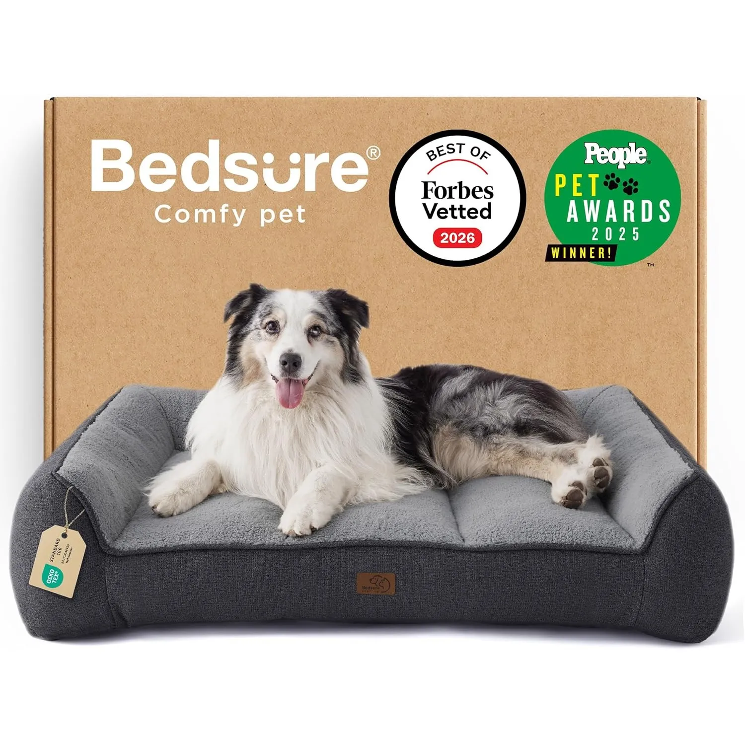 BEDSURE extra Dickes ergonomisches Hundebett Grosse Hunde XL, 106x76x24cm | druckentlastendes Hundesofa mit wasserdicht…