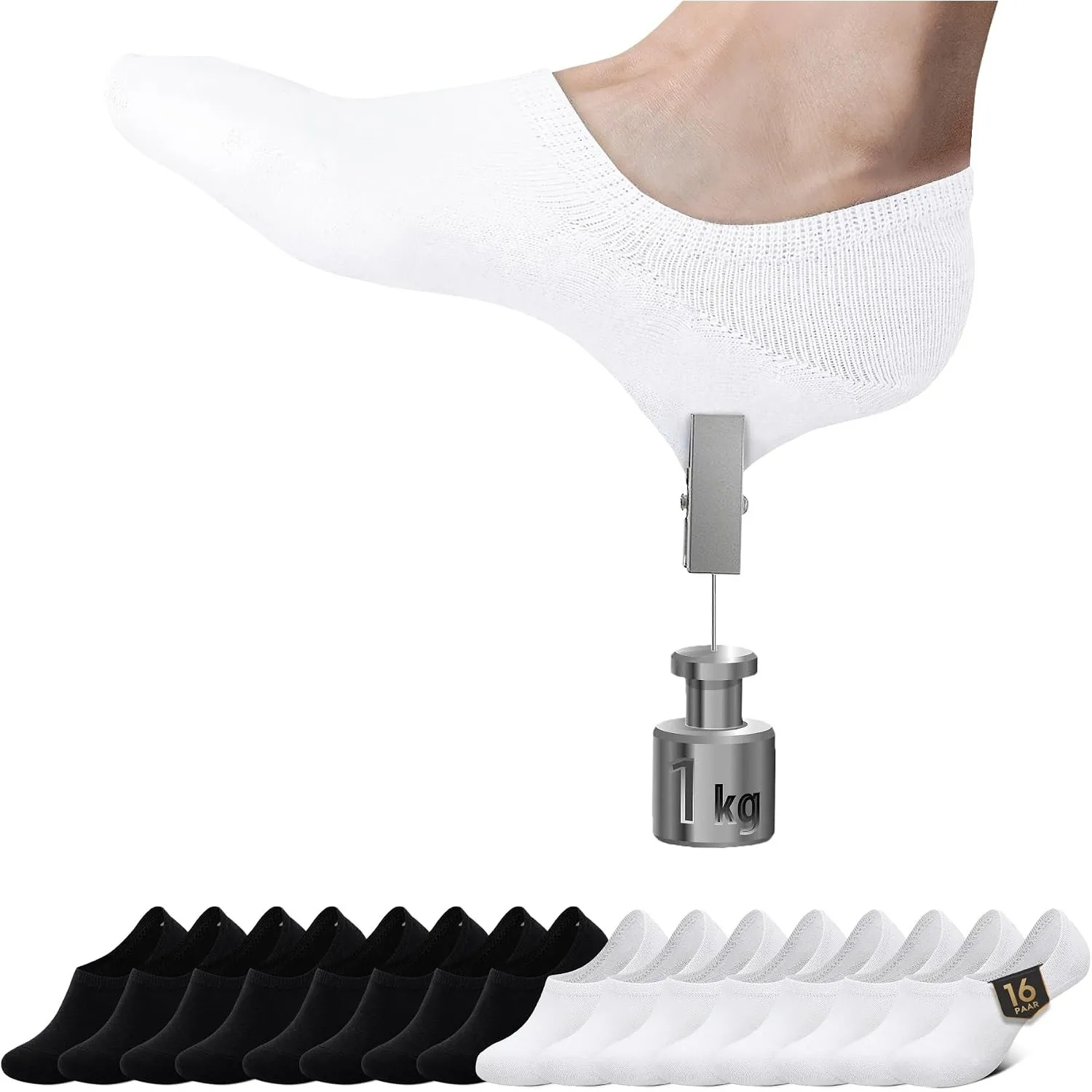 Falechay Sneaker Socken Damen Füßlinge Herren 8/16 Paar No Show Socken | Unsichtbare Socken,Anti Rutsch,Invisible,Unise…