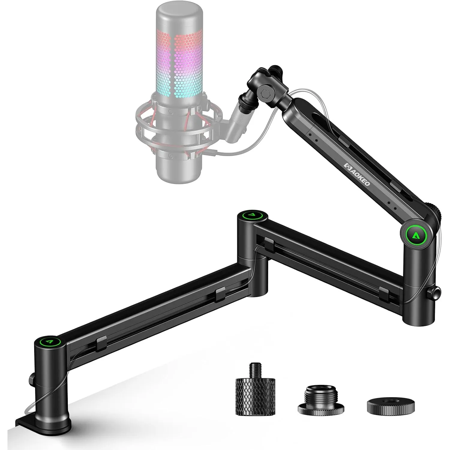 Mikrofon Arm,Aokeo AK-58i Niedriges Profil Mikrofon Ständer Arm für HyperX QuadCast,SoloCast,Elgato Wave,Shure SM7B,Blu…