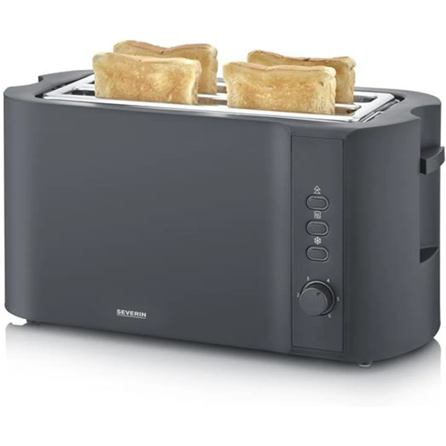 Severin Toaster Langschlitz, 4 Scheiben mit integrierten Brötchenaufsatz, 2 Langschlitz-Röstschachte, verschiedene Aufw…