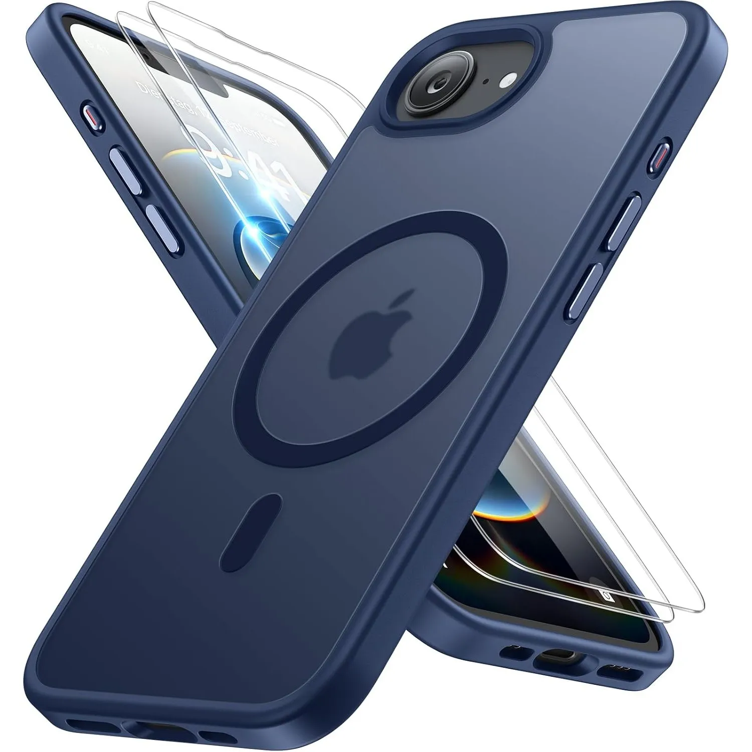 Miracase für iPhone 17e / 16e Hülle mit Magsafe, 2 9H+ Panzerglas,Blau