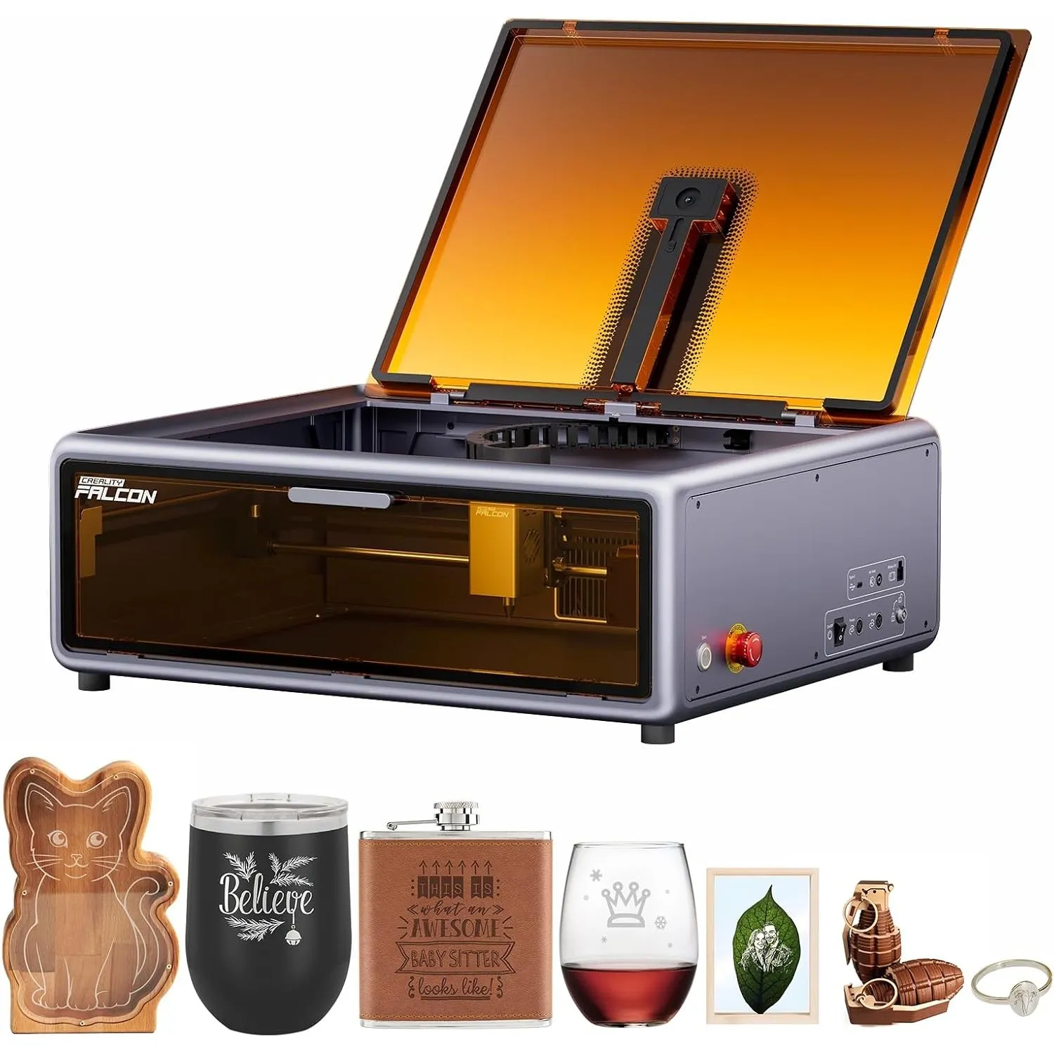 Creality Falcon A1 10W Laser Graviermaschine, Geschlossene Sicherheit Laser Cutter mit Smart-Kamera, Auto Materialerken…