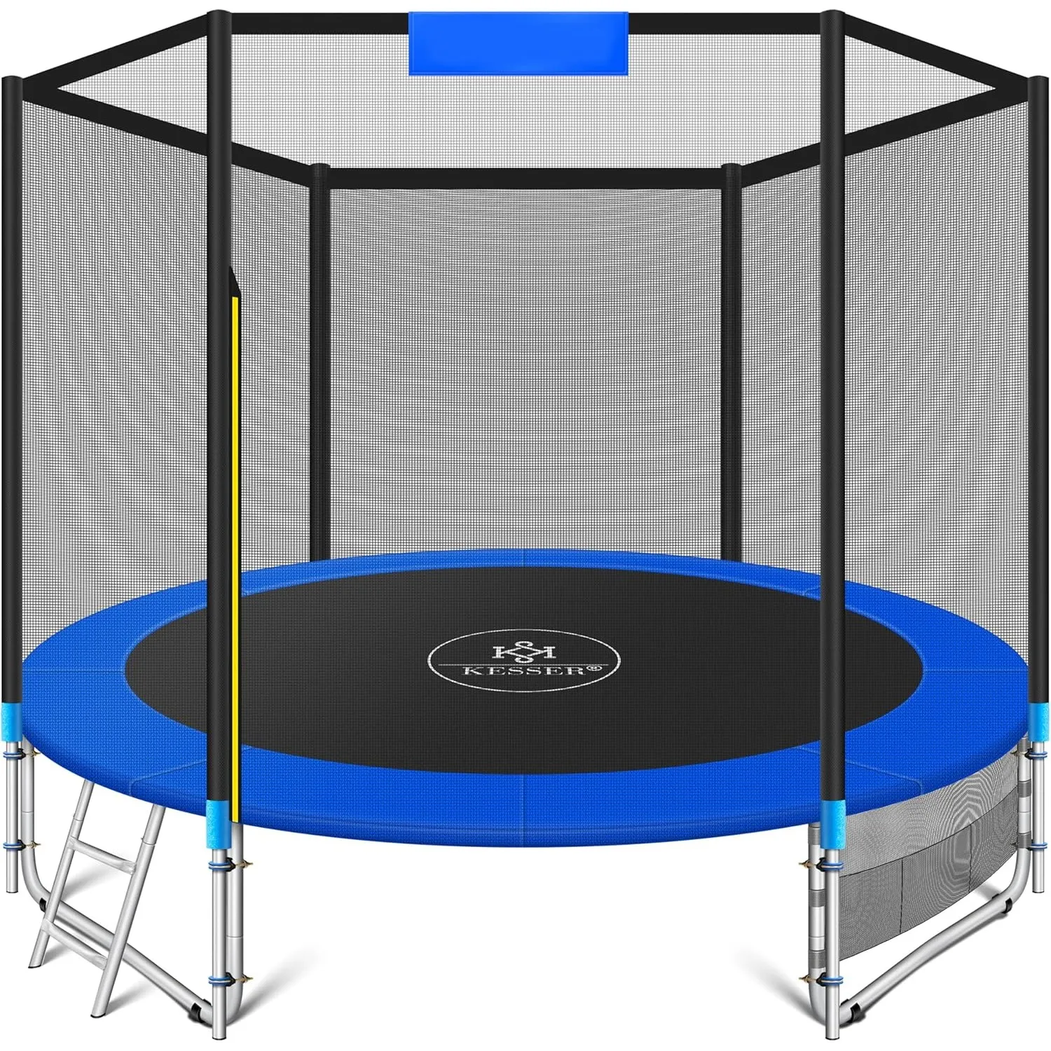 KESSER® Trampolin Outdoor Ø244/305/366/427cm Gartentrampolin Kinder Trampolin Komplettset + Sicherheitsnetz, Leiter & F…