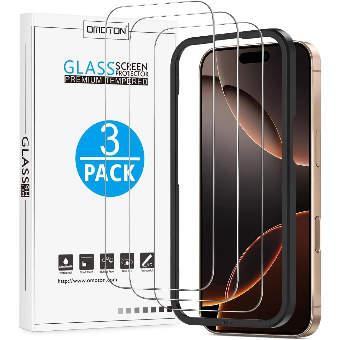 OMOTON für iPhone 17/17 Pro und iPhone 16 Pro für Panzerglas, [Full Screen] TOP Bruchsicherheit Schutzfolie für iPhone …