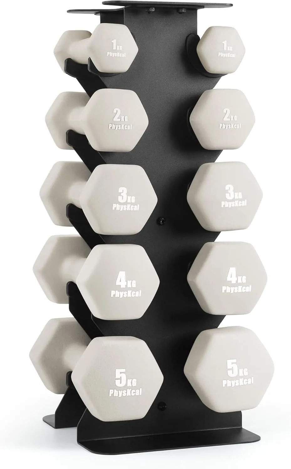 PhysKcal Dumbbell Set, Dumbbells Set and Storage Stand for Home Training, Gym