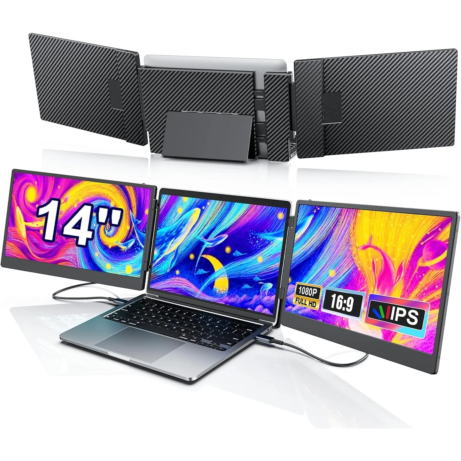 14-Zoll Laptop Bildschirm Erweiterung, 1080P FHD Portable Monitor Laptop