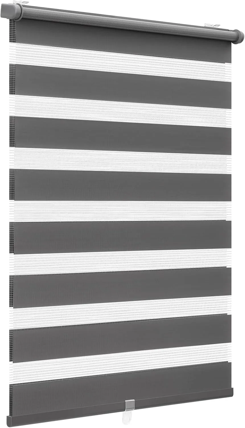 Sekey Doppelrollo Klemmfix ohne Bohren Doppelrollo Duo Rollo Schnurlos Rollo Faltrollo 55x130cm, Dunkelgrau