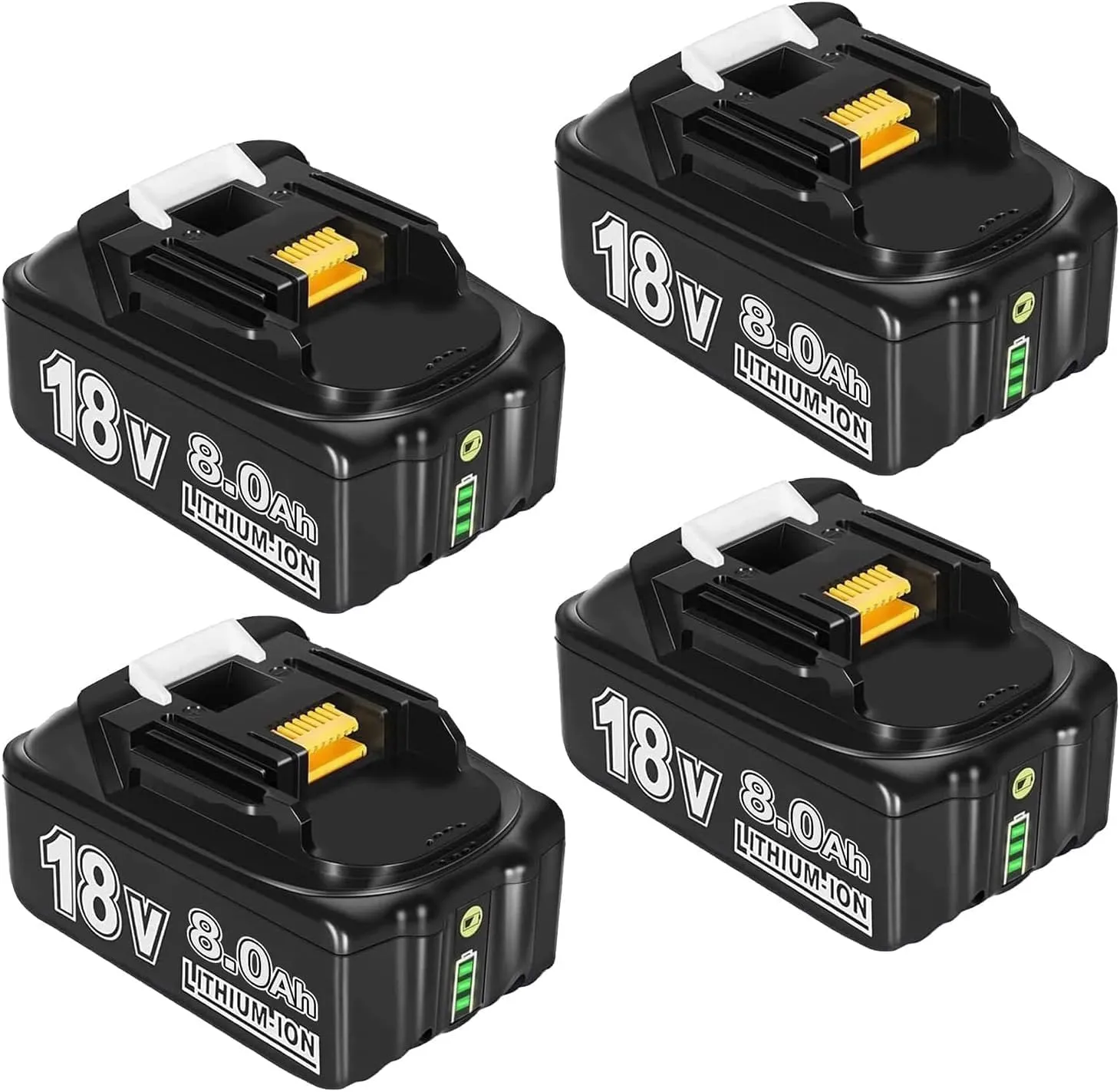 4 X 8.0Ah/8000mAh Akkus für Makita Akku 18V, Kompatibel mit Makita 18V Akku Modellen wie BL1850, BL1850B, BL1860B, BL18…