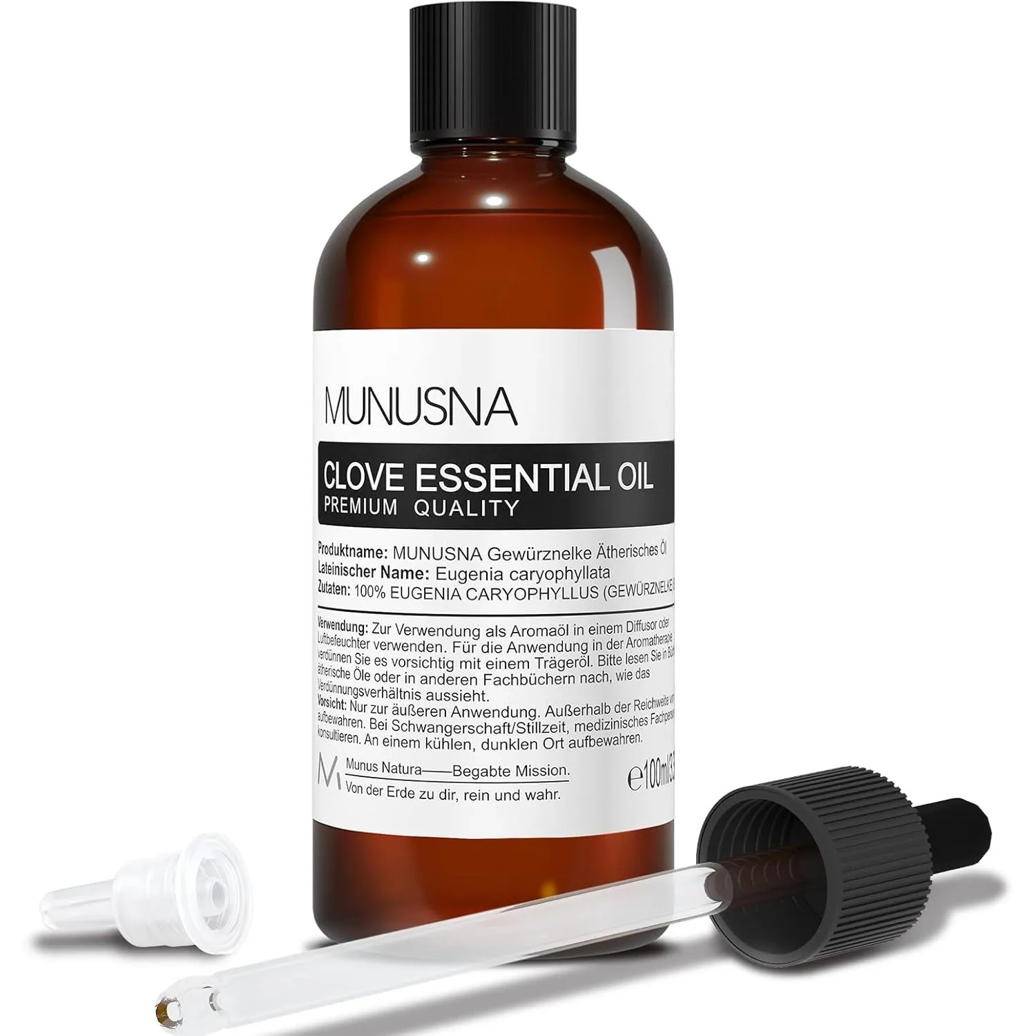Nelkenöl 100ML, MUNUSNA Ätherisches Öl Nelken für Lösen Sie Spannungen, Saunaaufguss, Ätherische Öle Naturrein Rein für…