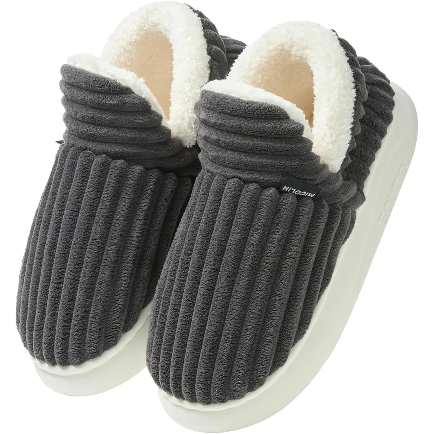 Misolin Hausschuhe Damen Winter Wärme Kordsamt Geschlossen Pantoffeln