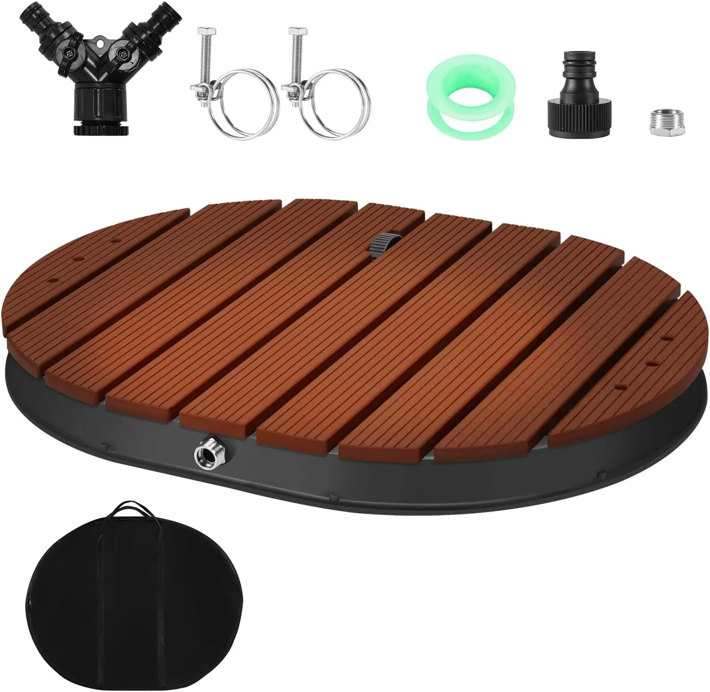 Floor Shower, Outdoor Shower, Pool Shower Made of WPC, Garden Shower with 22 Copper Nozzles, Up to 4 m Fountain Height,…