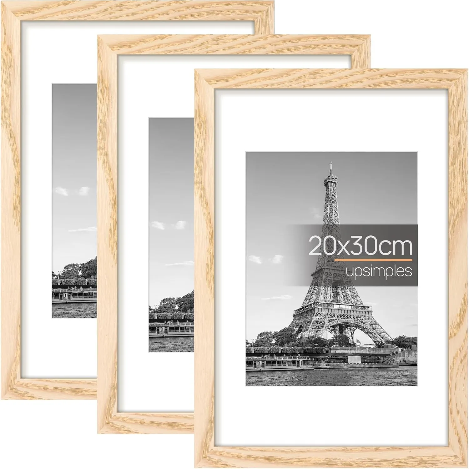 upsimples 3 Pack Bilderrahmen 20x30 Natur, Fotocollagen Rahmen für Fotos