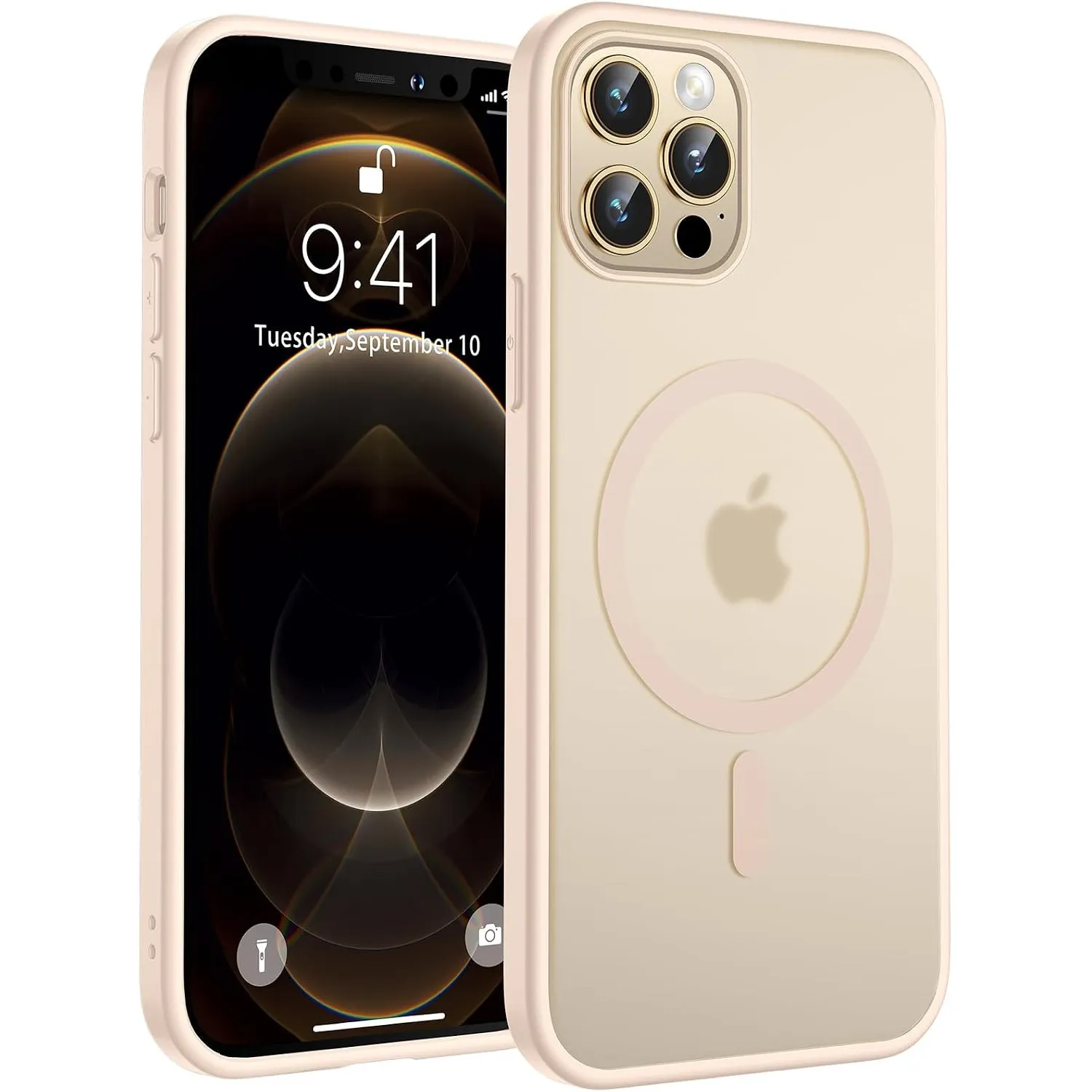TOCOL für iPhone 12 Pro Hülle, Kompatibel mit MagSafe, Wüstensand